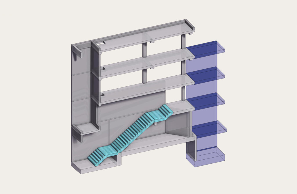 Treppenhausschnitt aus dem 3D Modell
