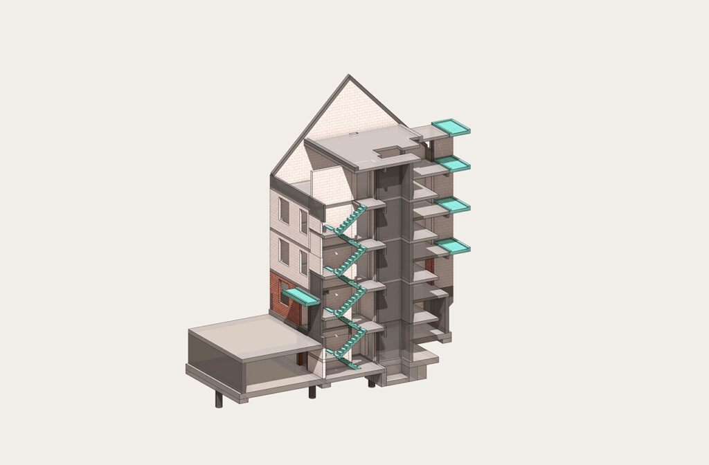Gebäudequerschnitt aus dem 3D Modell